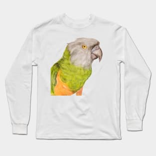 Youyou of Senegal Parrot Parrot Tropical Bird Watercolor Art Print Long Sleeve T-Shirt